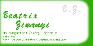 beatrix zimanyi business card